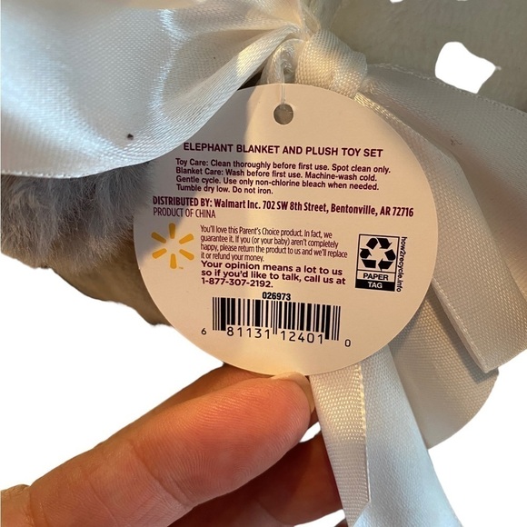 Parent's Choice Baby & Toddler White & Gray Dot Blanket & Plush Elephant Toy Set - Picture 8 of 14